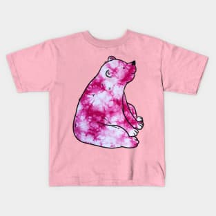 Pink Tie Dye Bear Kids T-Shirt